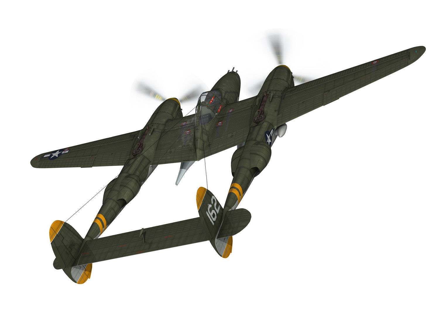 Lockheed P-38 Lightning - Skidoo 3D model_5