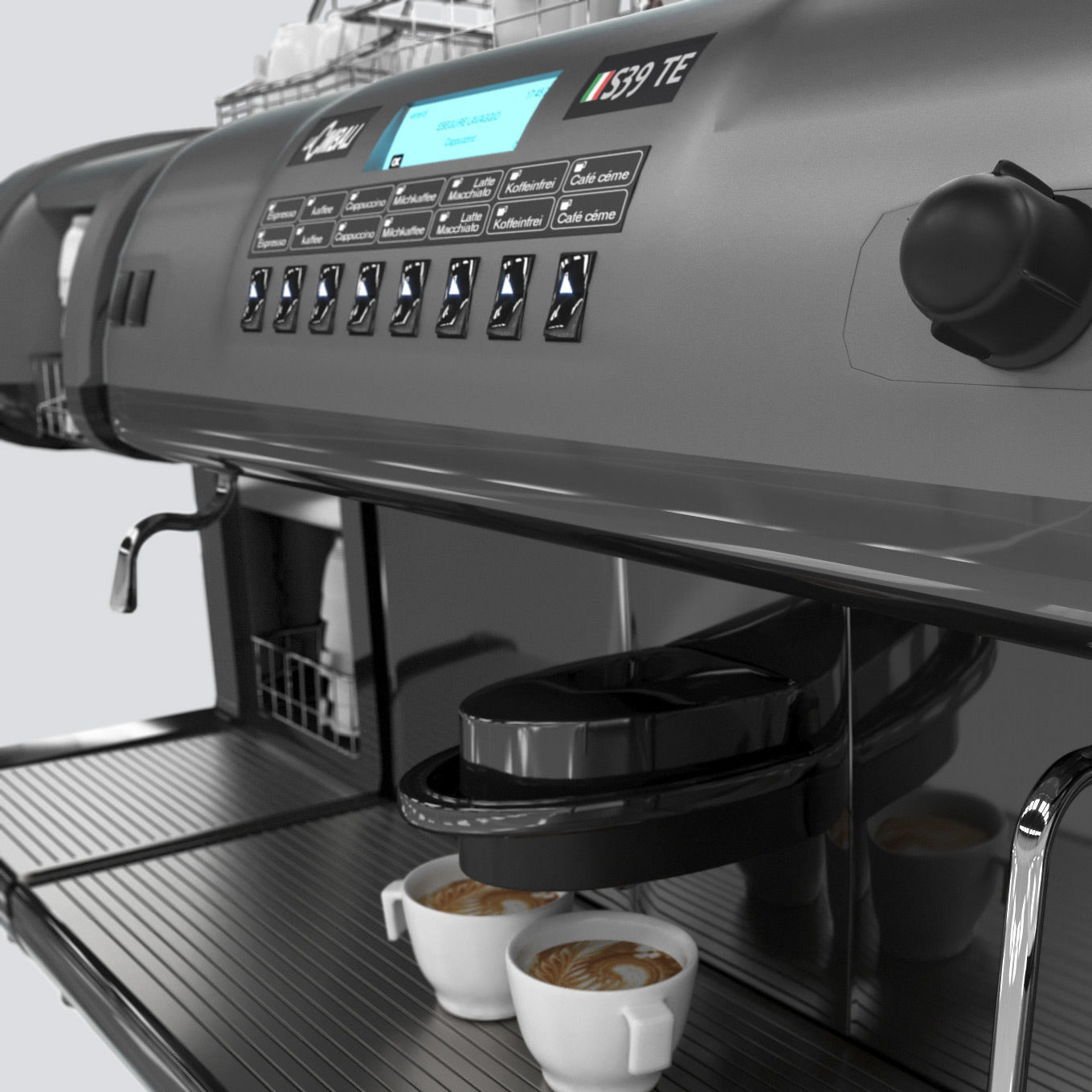 high detail 3d model La Cimbali coffee maker 3D model_1