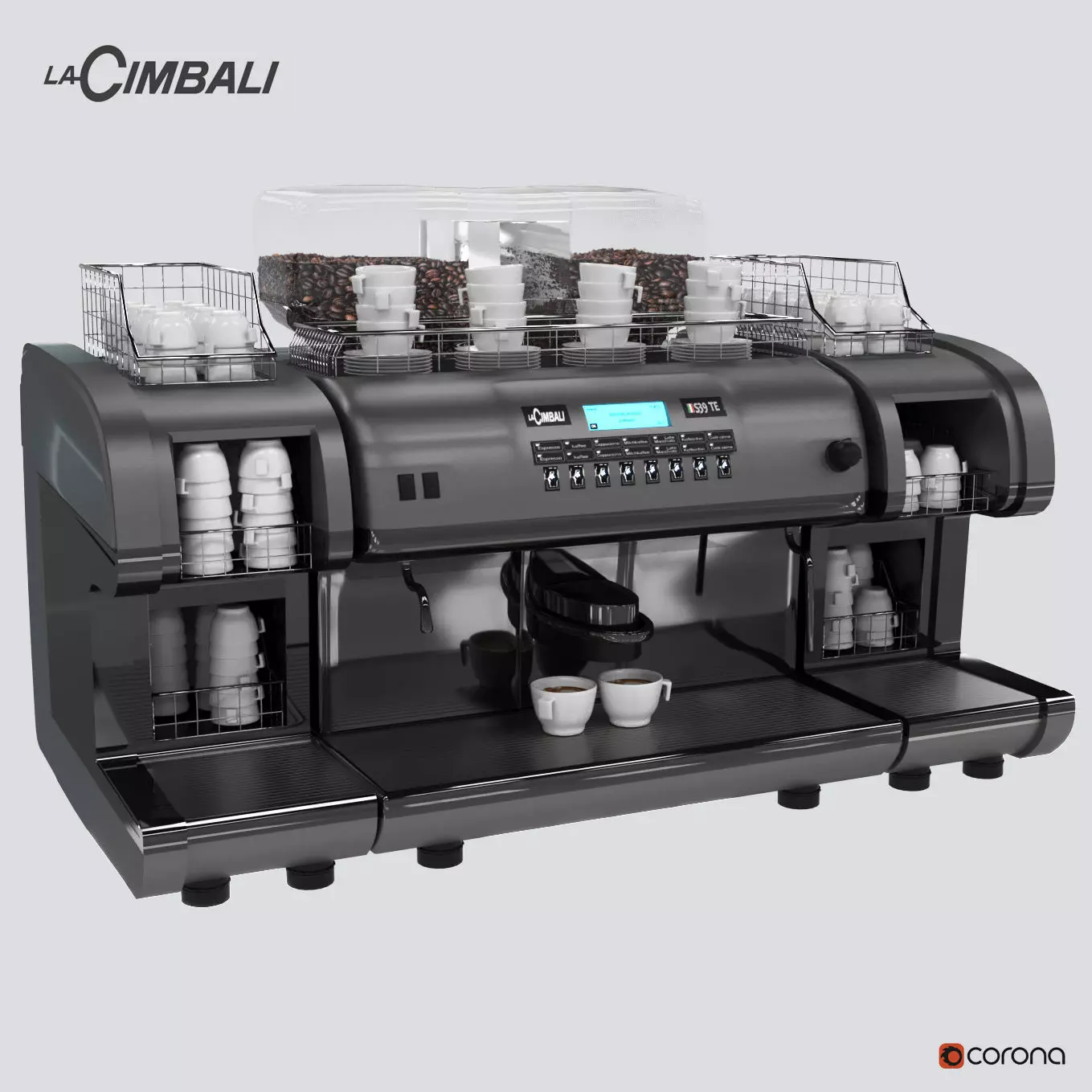 high detail 3d model La Cimbali coffee maker 3D model_0