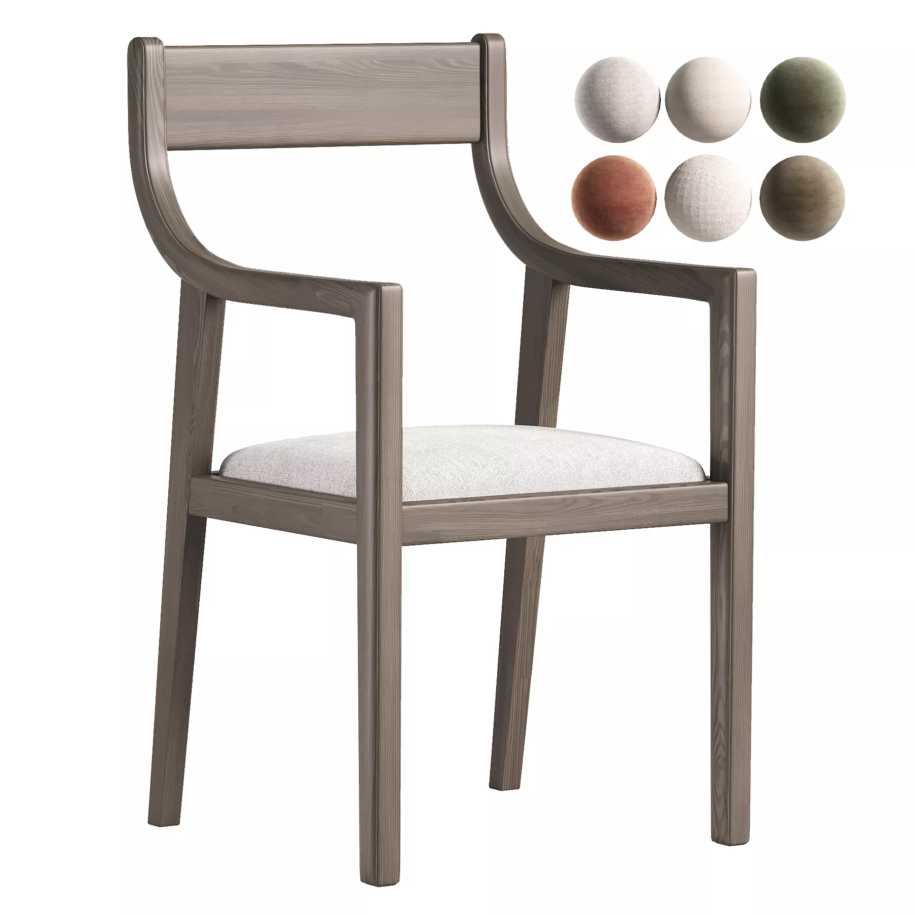 1950s Danish Slope Dining Chair 3D model