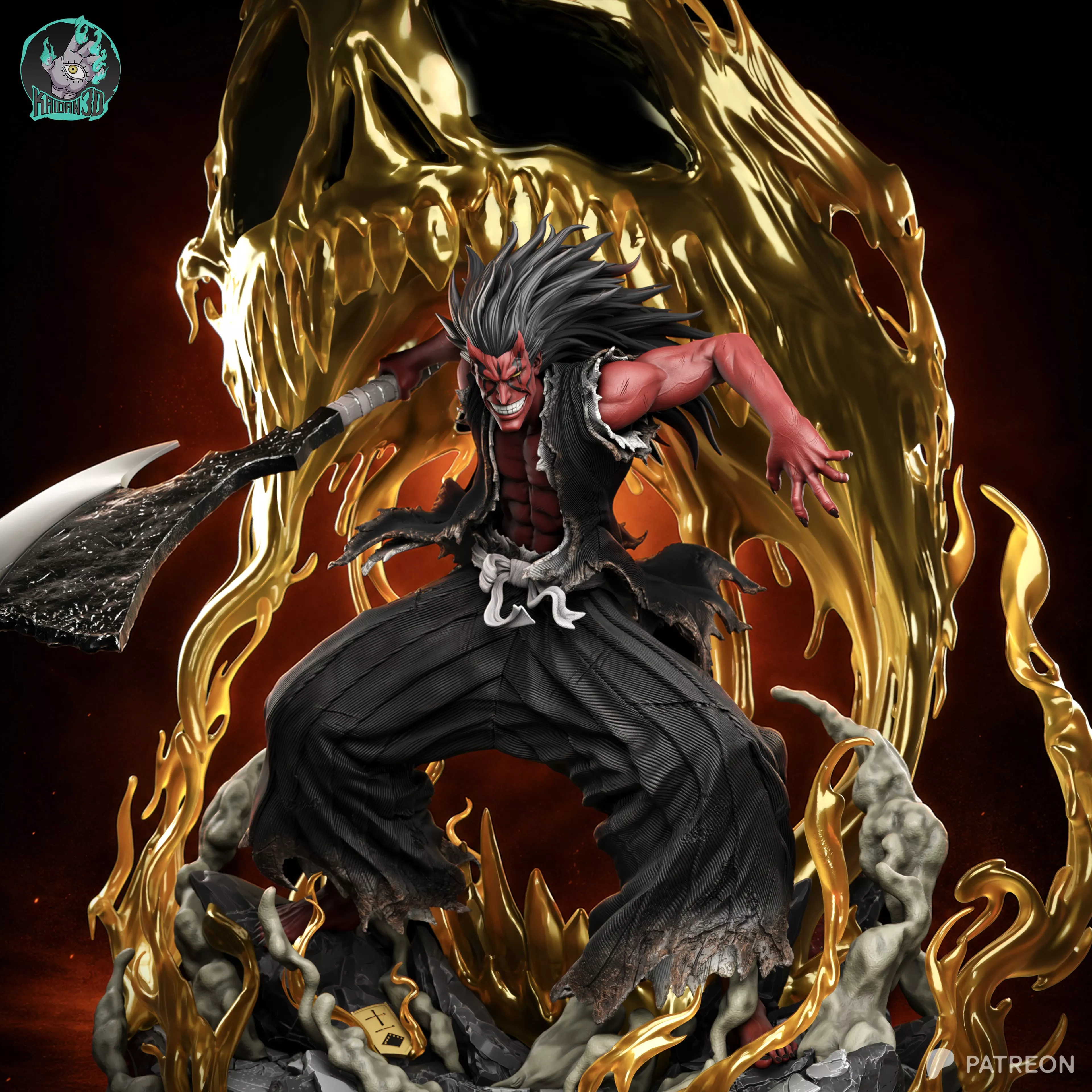 Zaraki Kenpachi Bankai BLEACH - STL Ready for 3D Printing 3D print model