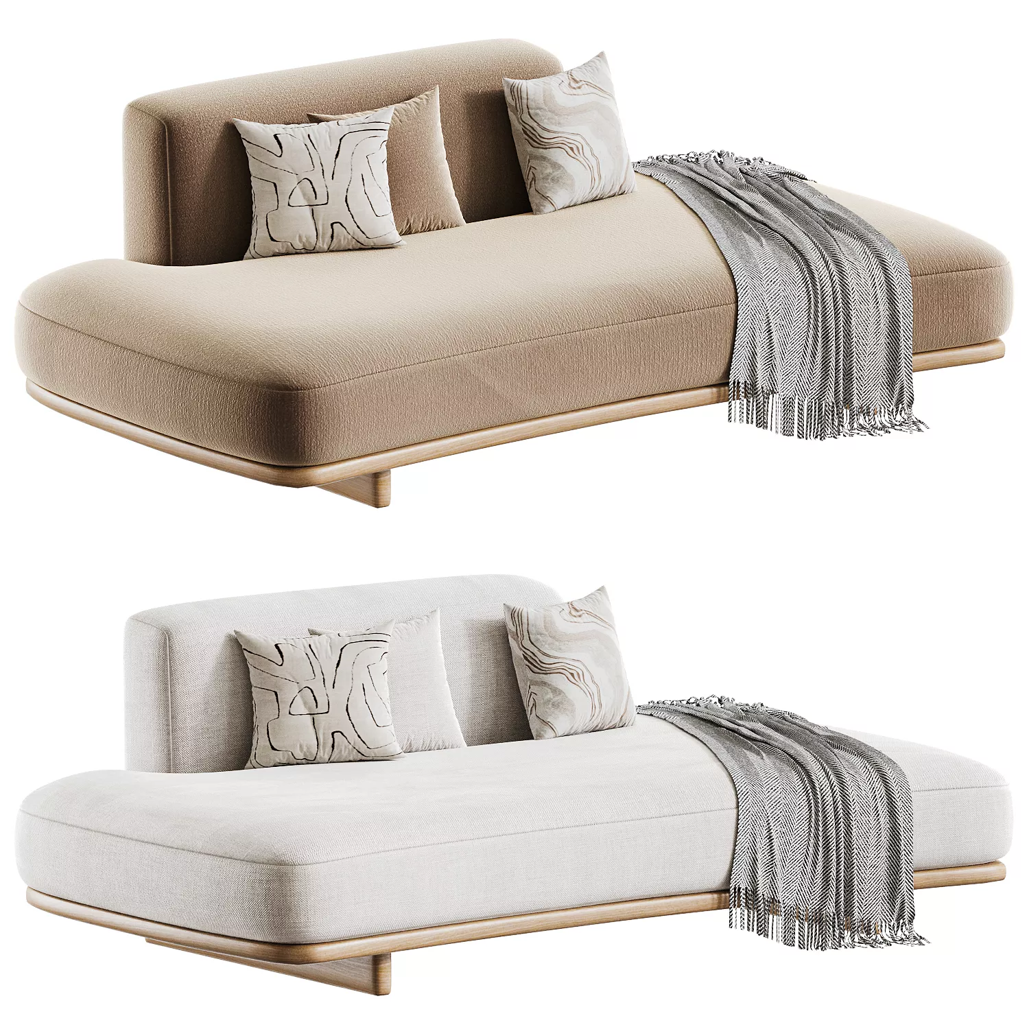 Daphne Outdoor Sofa - Dravite Ivory 3D model