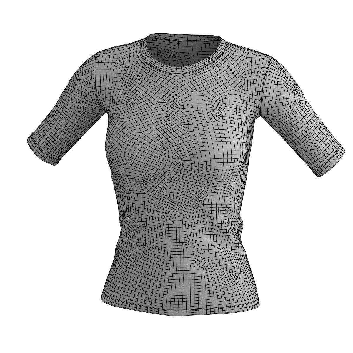 Women Cotton T-shirt  3D model_16