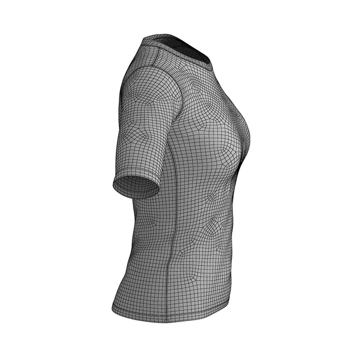 Women Cotton T-shirt  3D model_10