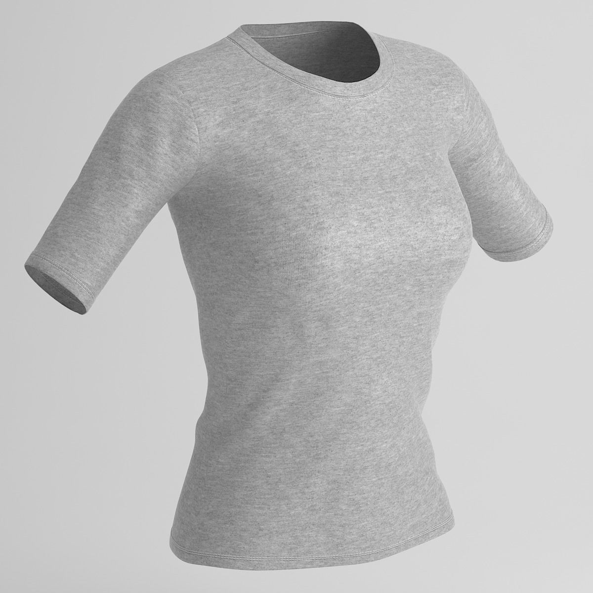 Women Cotton T-shirt  3D model_0