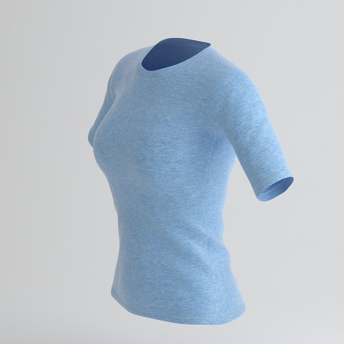 Women Cotton T-shirt  3D model_7