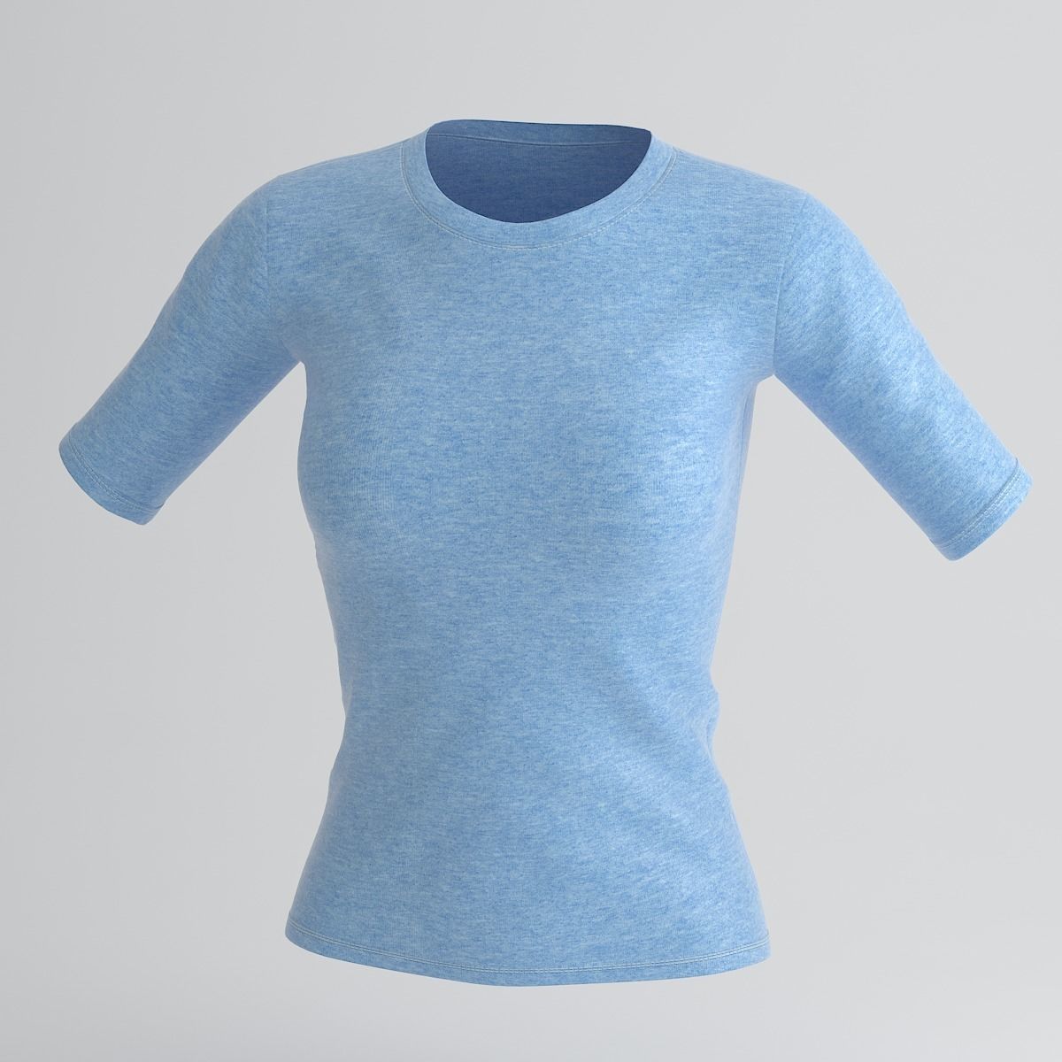 Women Cotton T-shirt  3D model_8