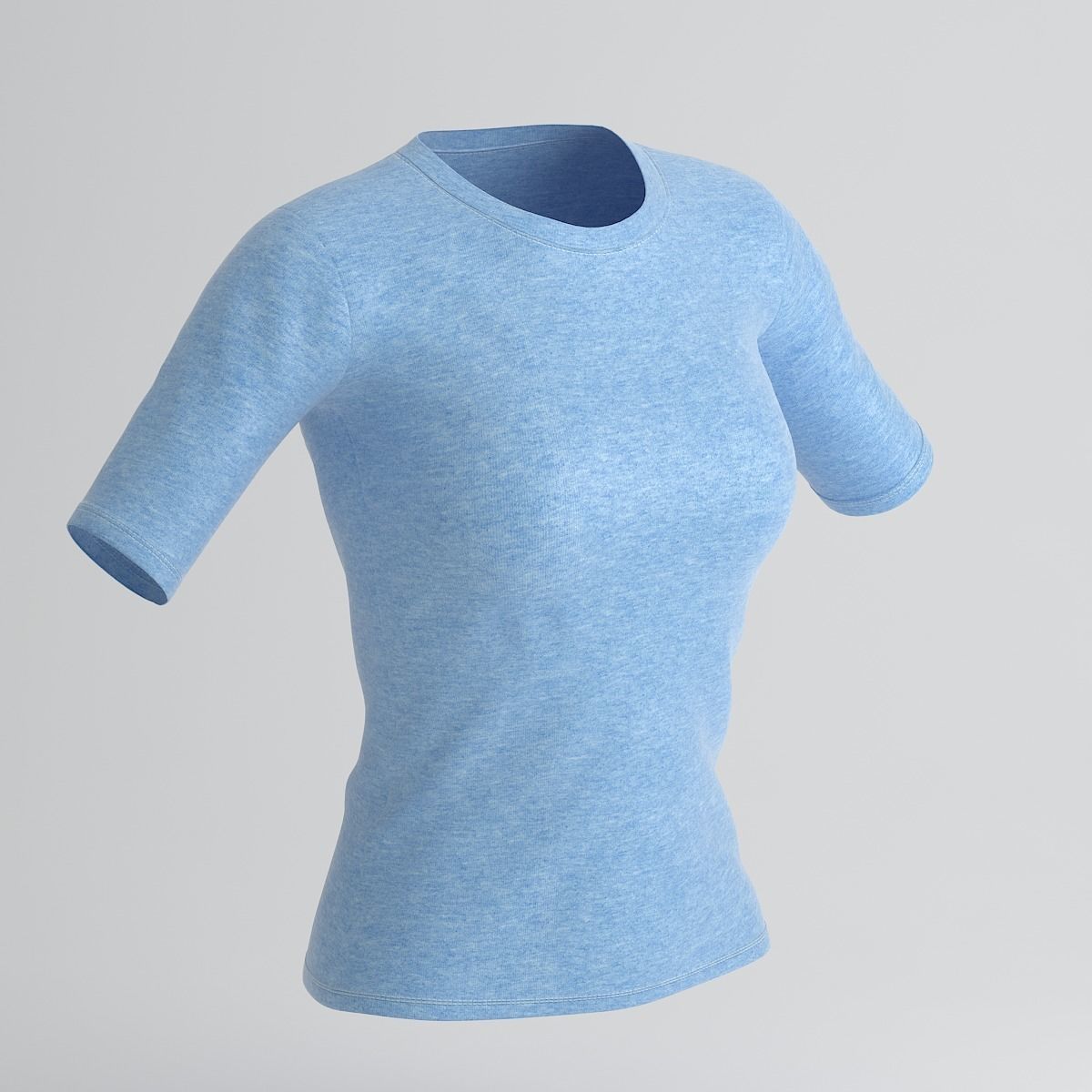 Women Cotton T-shirt  3D model_1