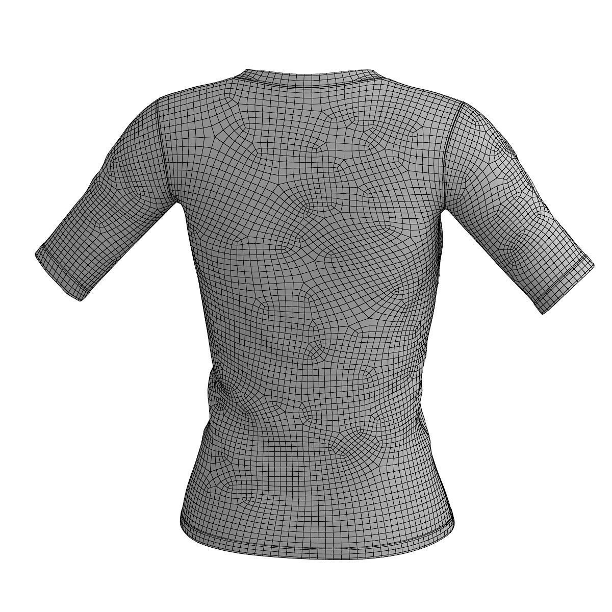 Women Cotton T-shirt  3D model_12