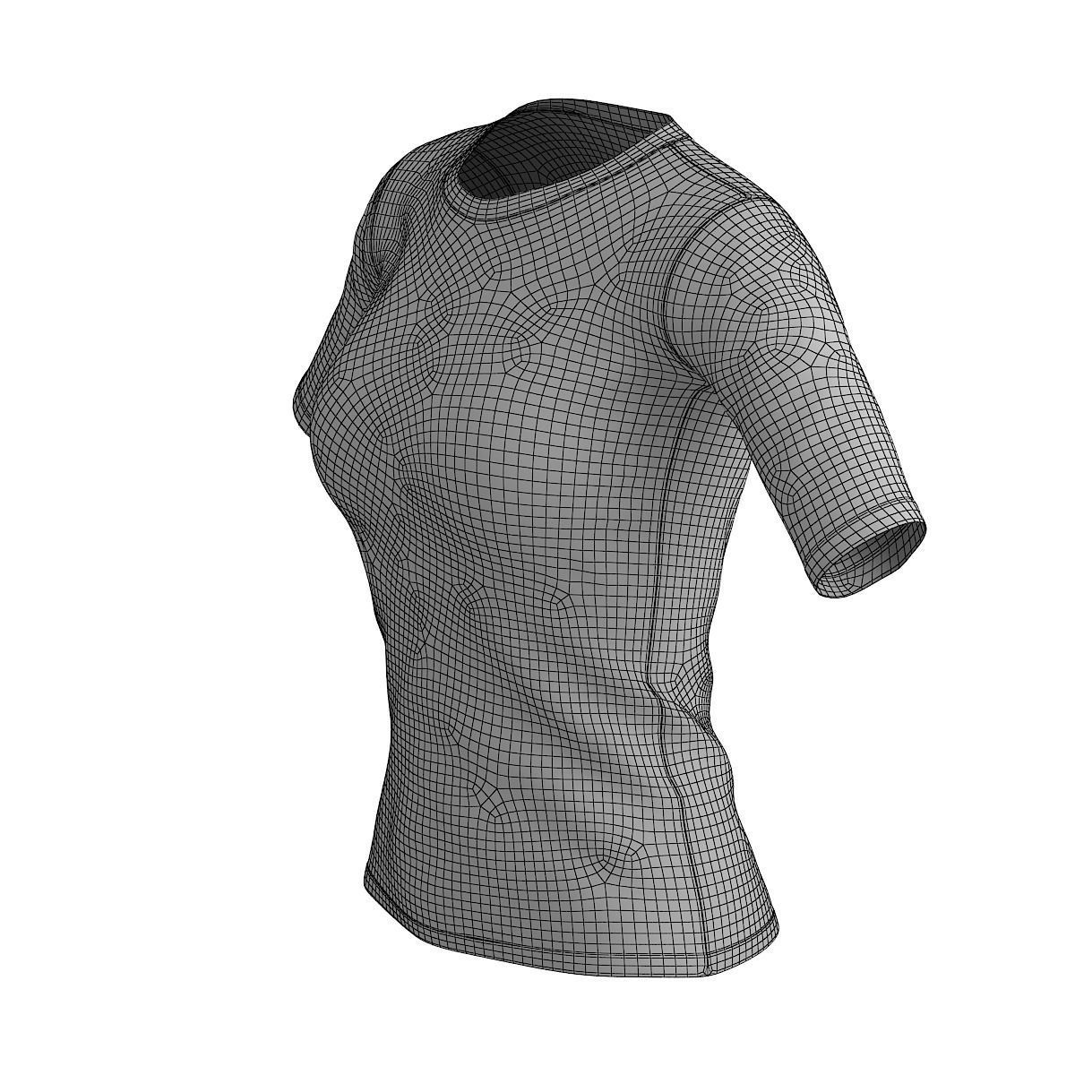 Women Cotton T-shirt  3D model_15