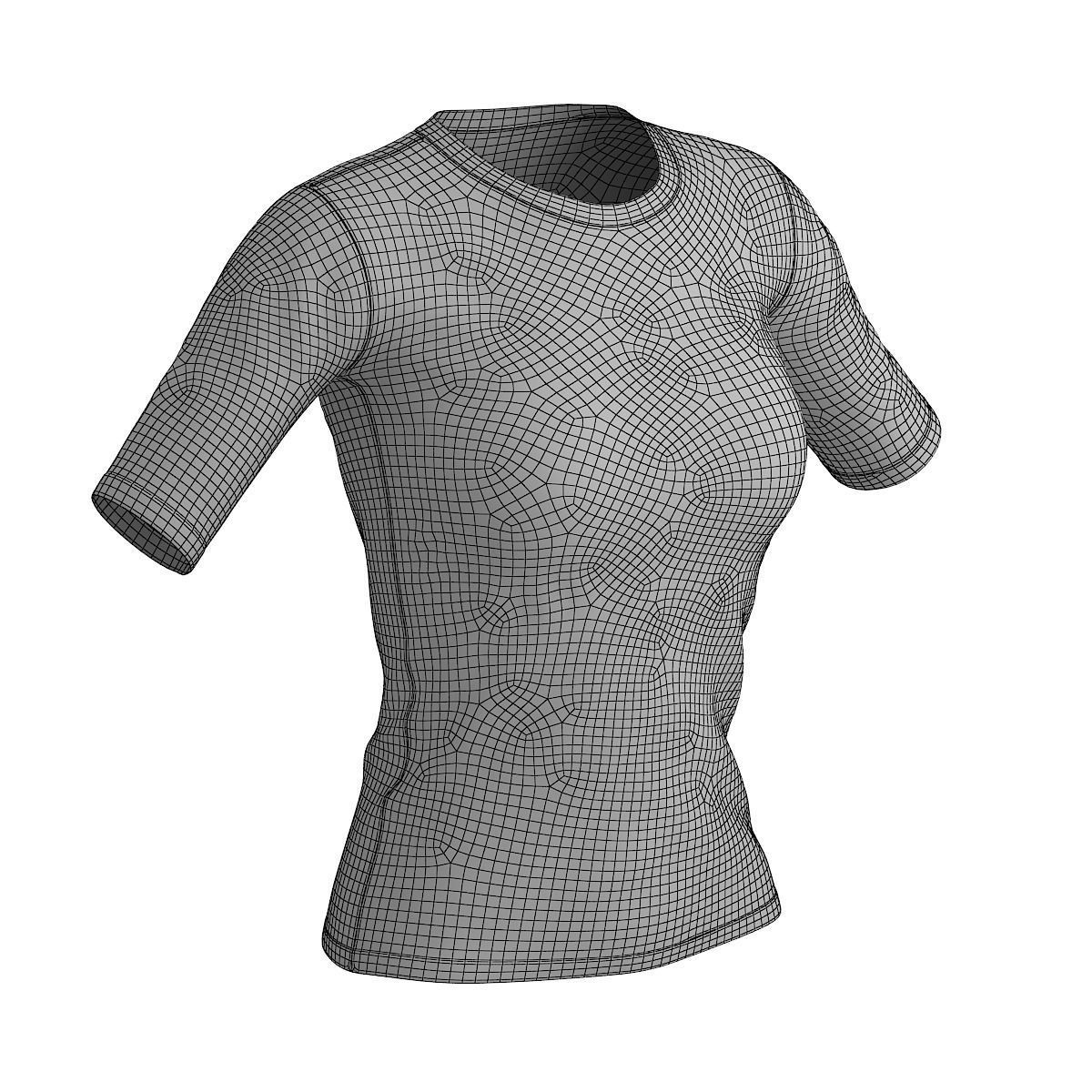 Women Cotton T-shirt  3D model_9