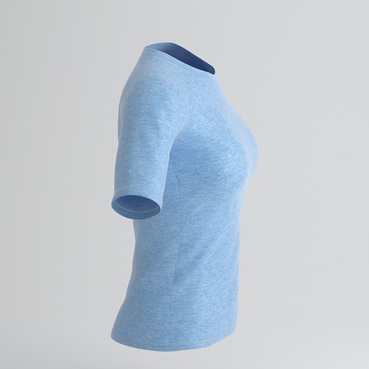 Women Cotton T-shirt  3D model_2