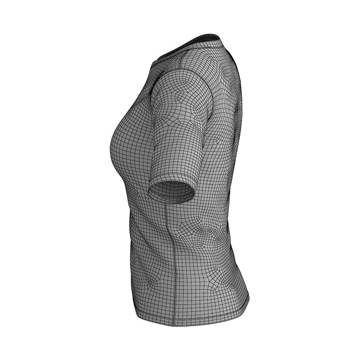 Women Cotton T-shirt  3D model_14