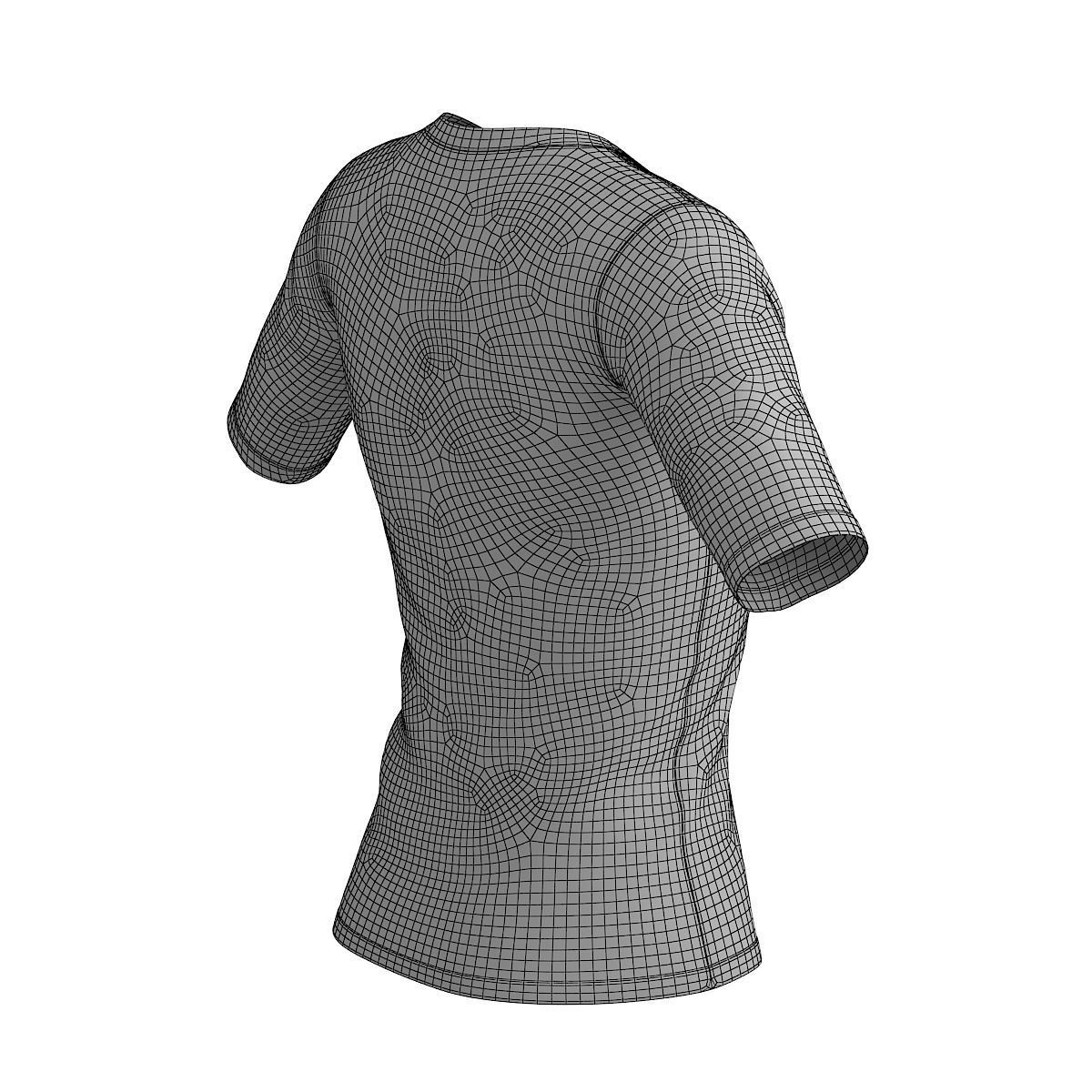 Women Cotton T-shirt  3D model_11