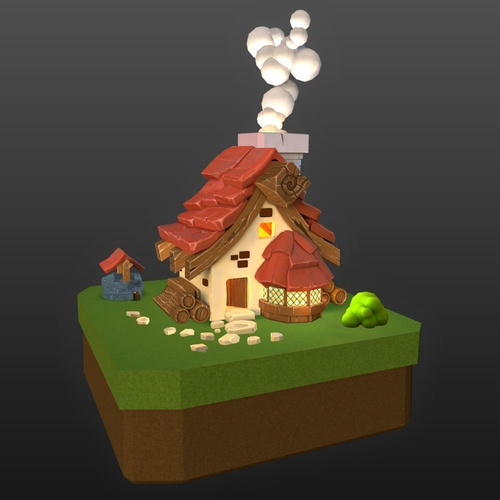 Cartoon house Free 3D model