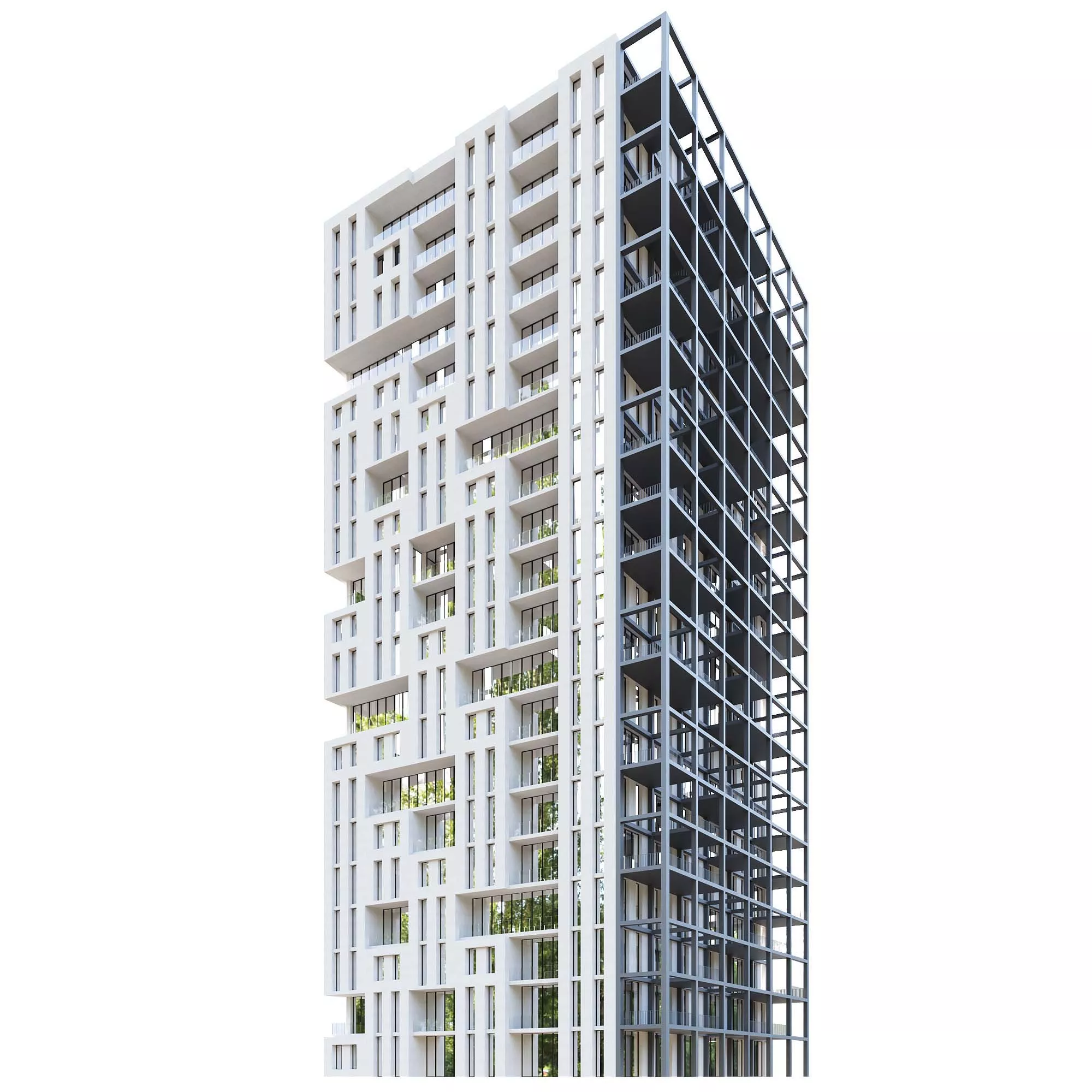 Modern Tower Building 01 Free low-poly 3D model