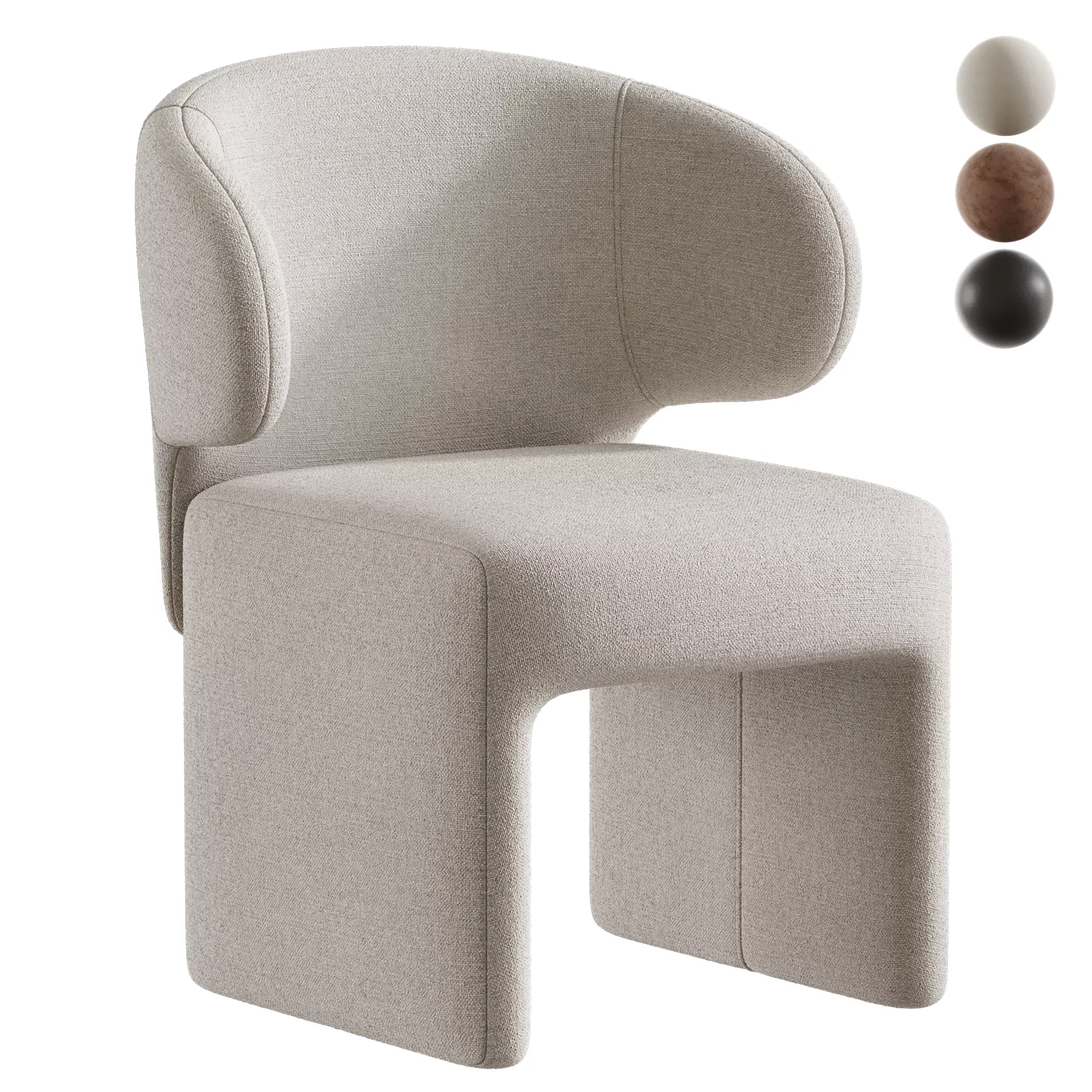 Saba Opera Fully Upholstered Chair Low-poly 3D model