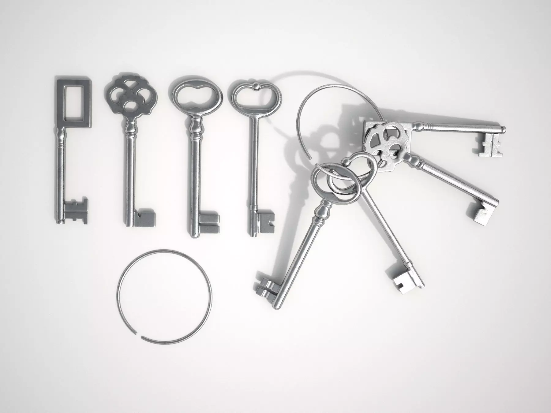 Set Of Old Keys 3D model_0