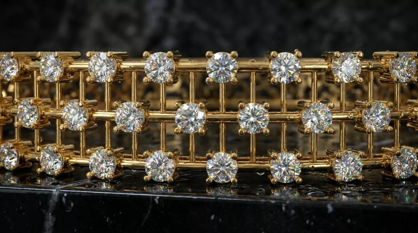 Luxurious Gold Diamond Bangle Bracelet CAD Model for 3D Printing 3D print model