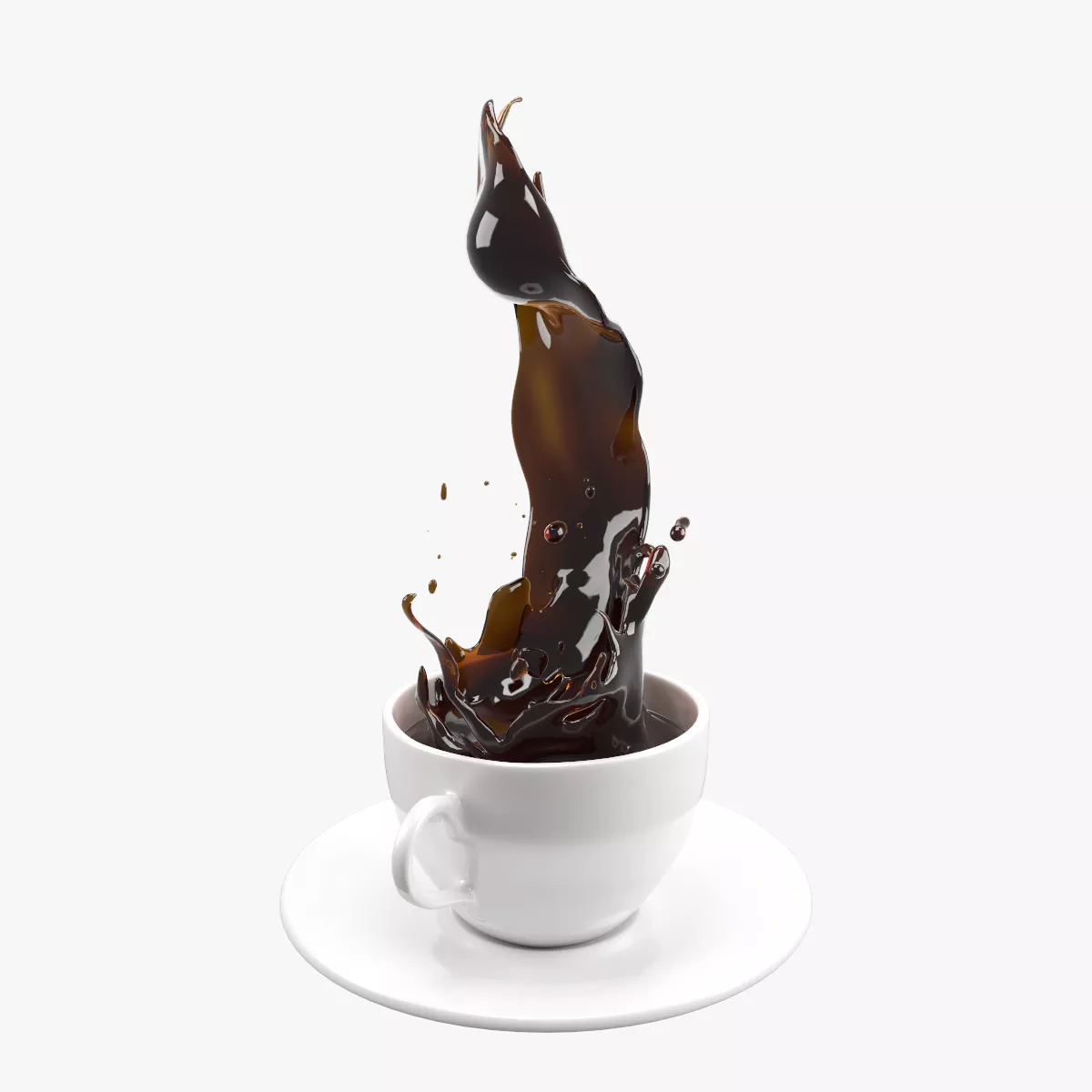 Coffee Splash Low-poly 3D model