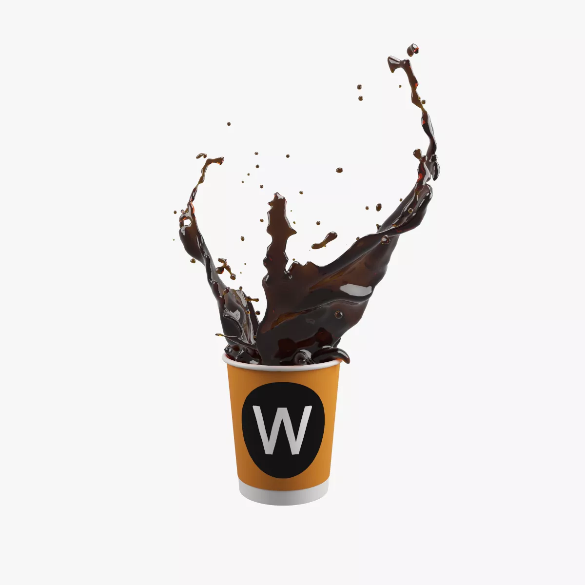 Coffee Splash V2 Low-poly 3D model