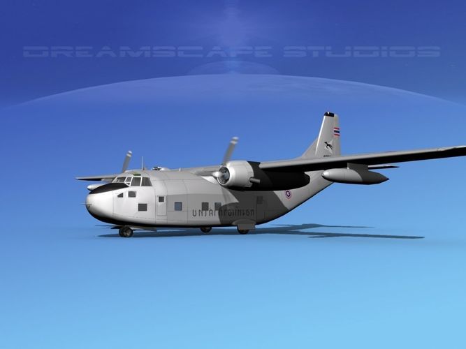Fairchild C-123B Royal Thai Air Force 2 3D model
