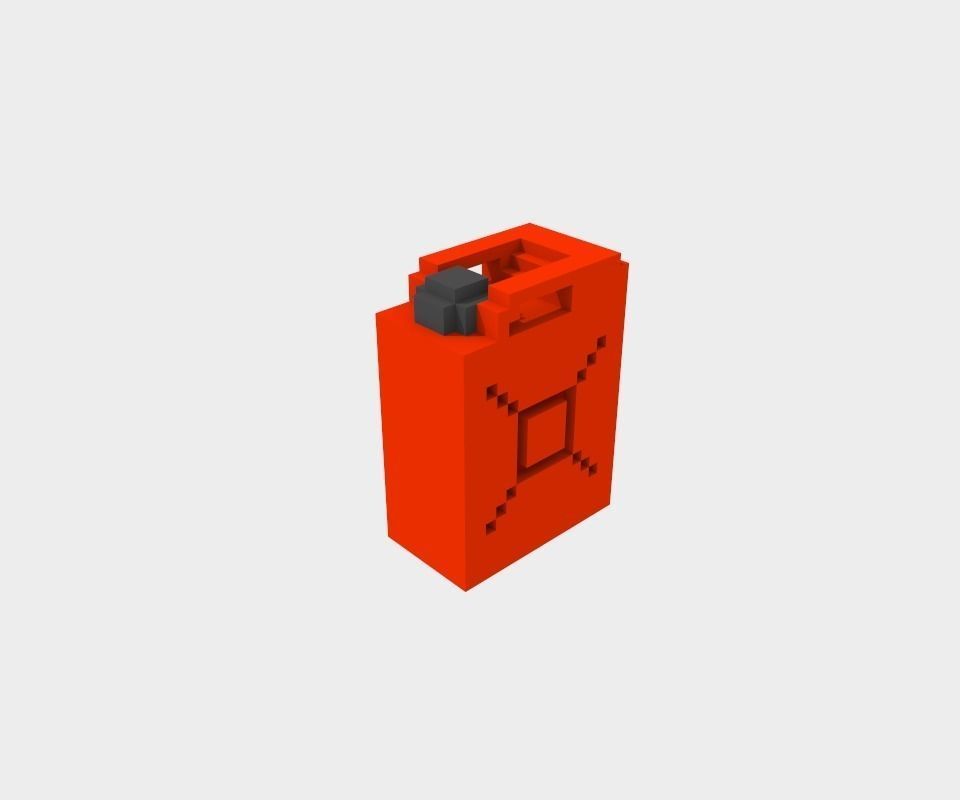 Voxel Gas Gallon Low-poly 3D model_0