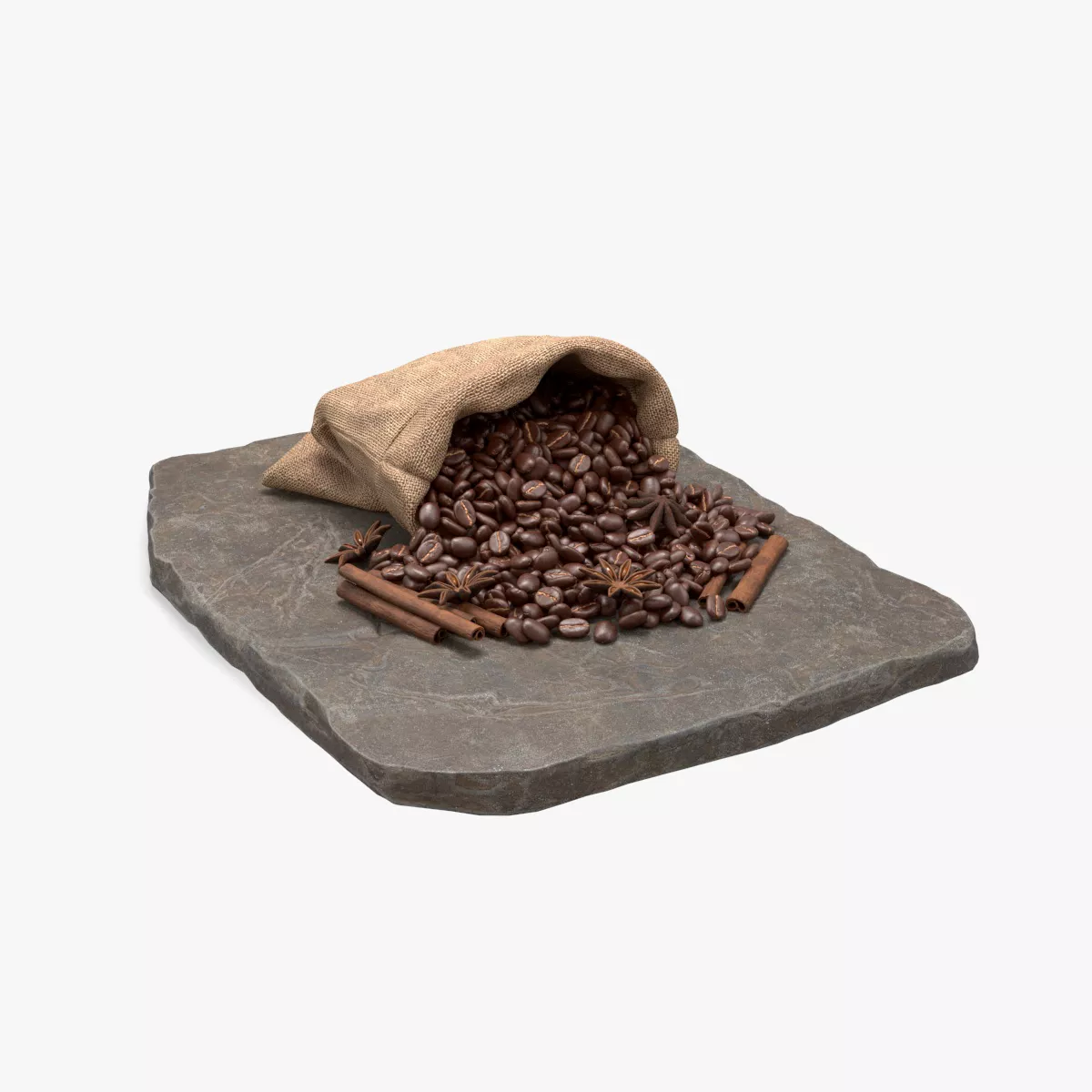 Coffee Bean Sack Low-poly 3D model