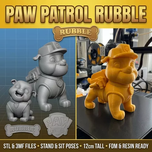 PAW Patrol Rubble 3D Printable Figure