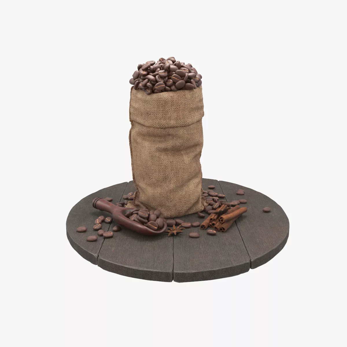 Coffee Bean Sack V1 Low-poly 3D model