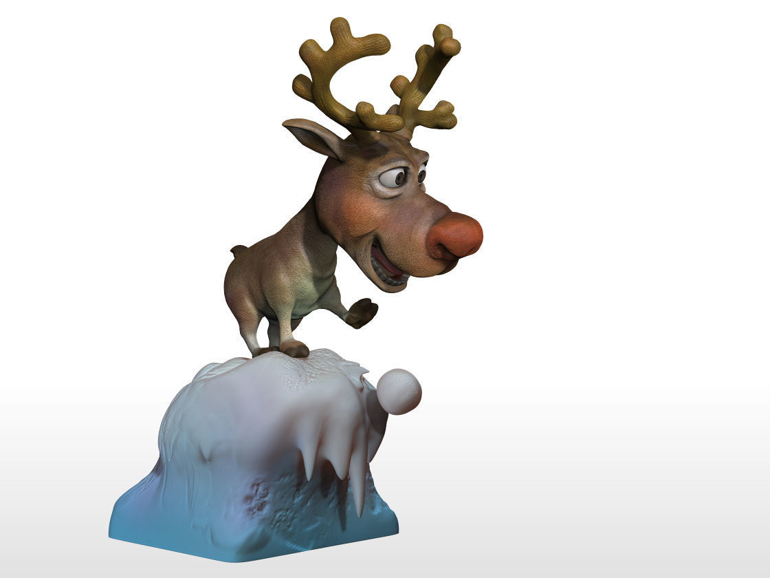 Rudolph -nosed reindeer 3D print model_9
