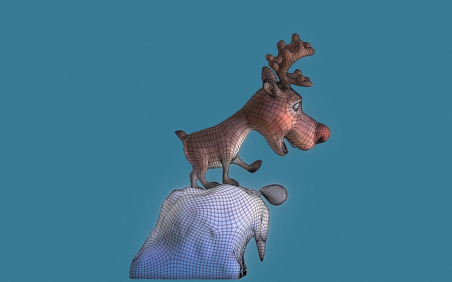 Rudolph -nosed reindeer 3D print model_1