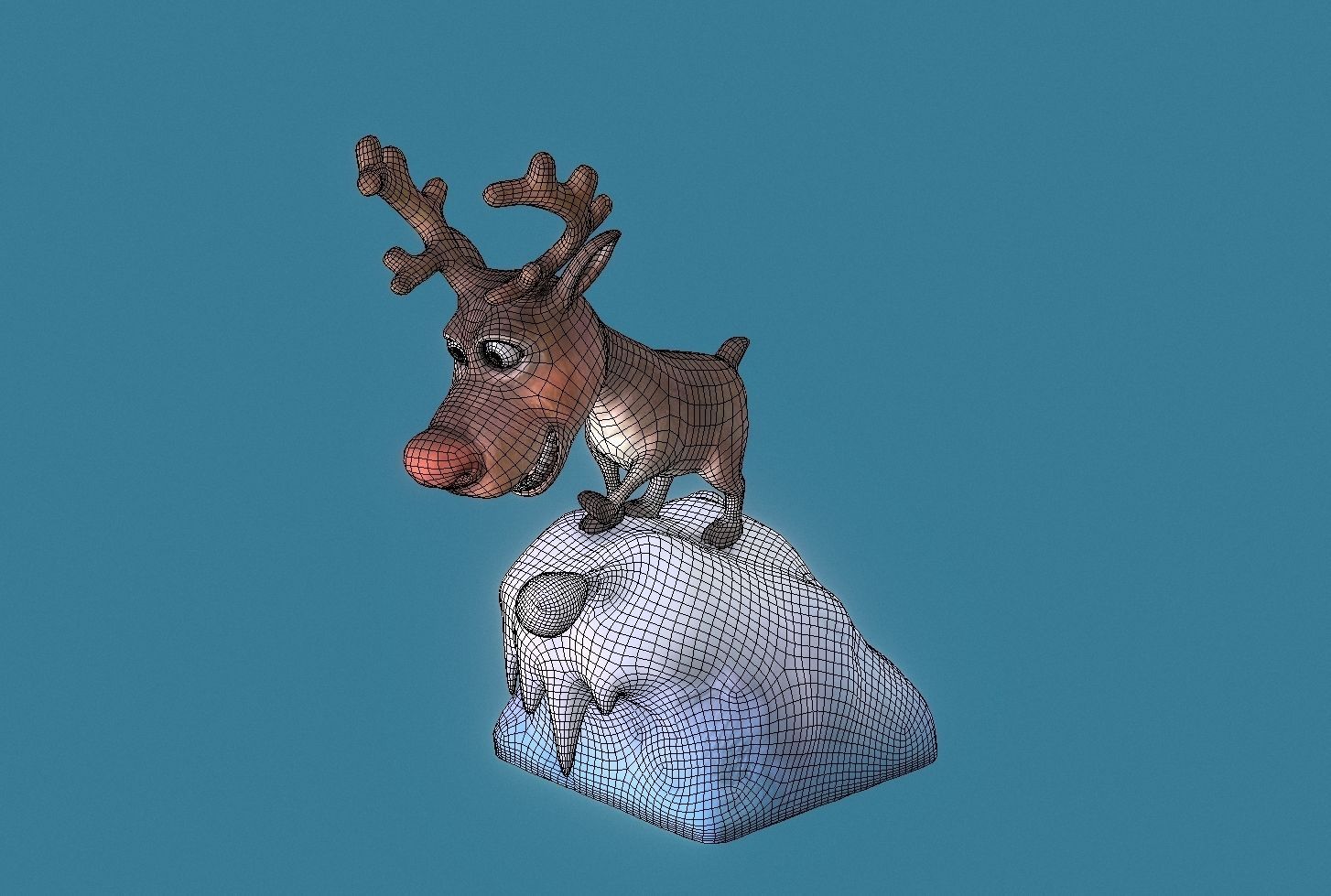 Rudolph -nosed reindeer 3D print model_2