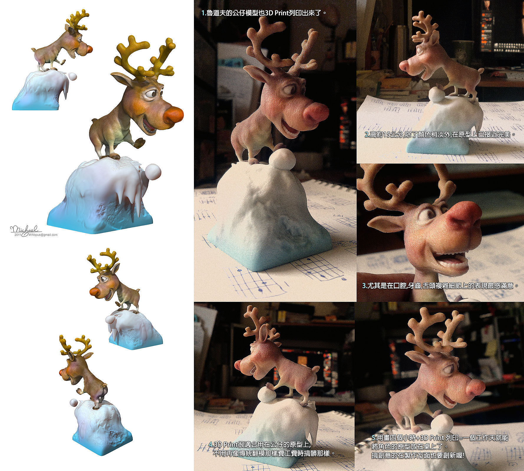 Rudolph -nosed reindeer 3D print model_3