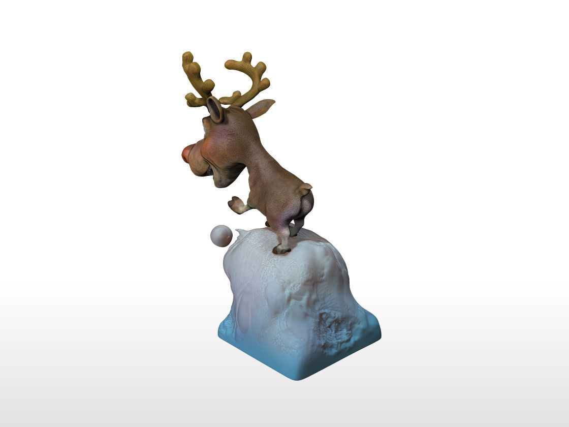 Rudolph -nosed reindeer 3D print model_4