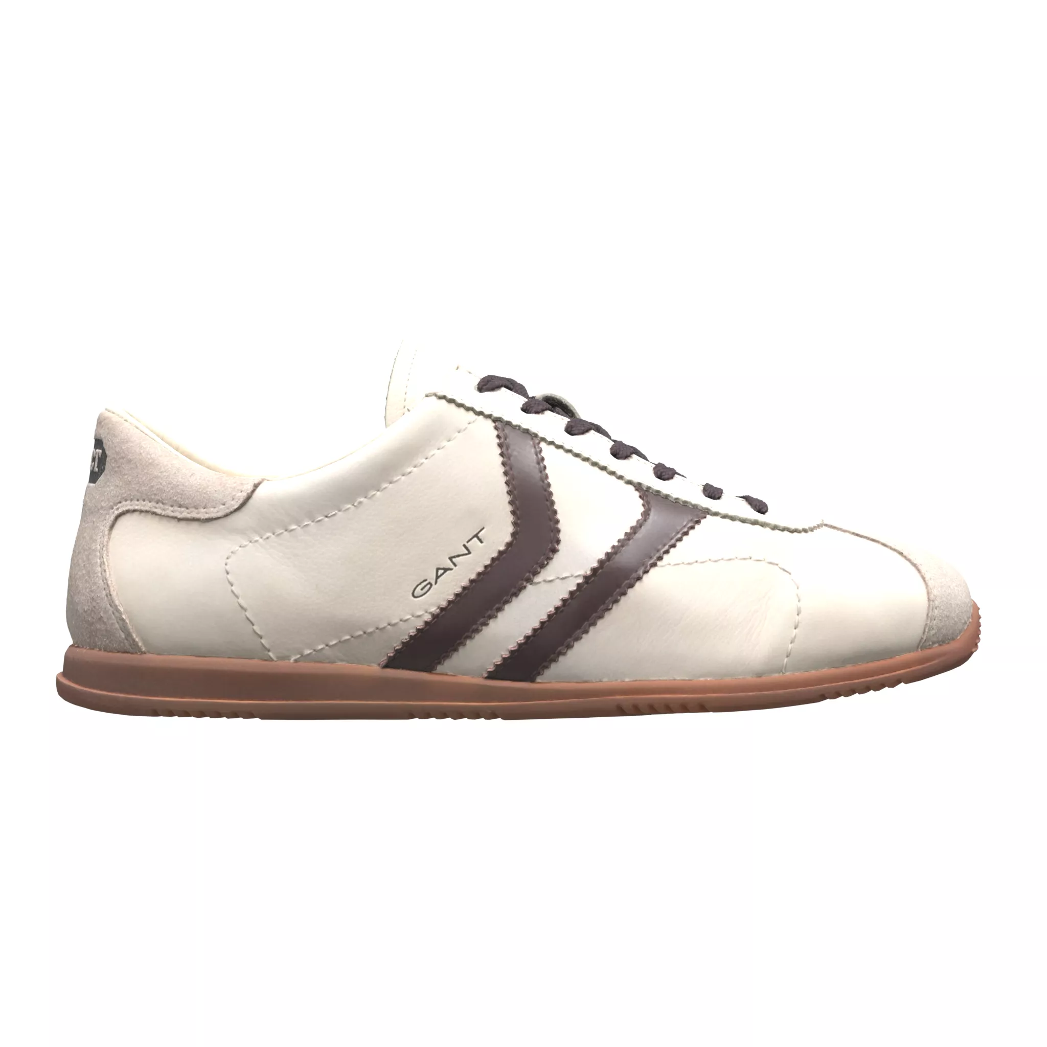 GANT Cuzmo Suede Leather Sneakers White Brown Low-poly 3D model