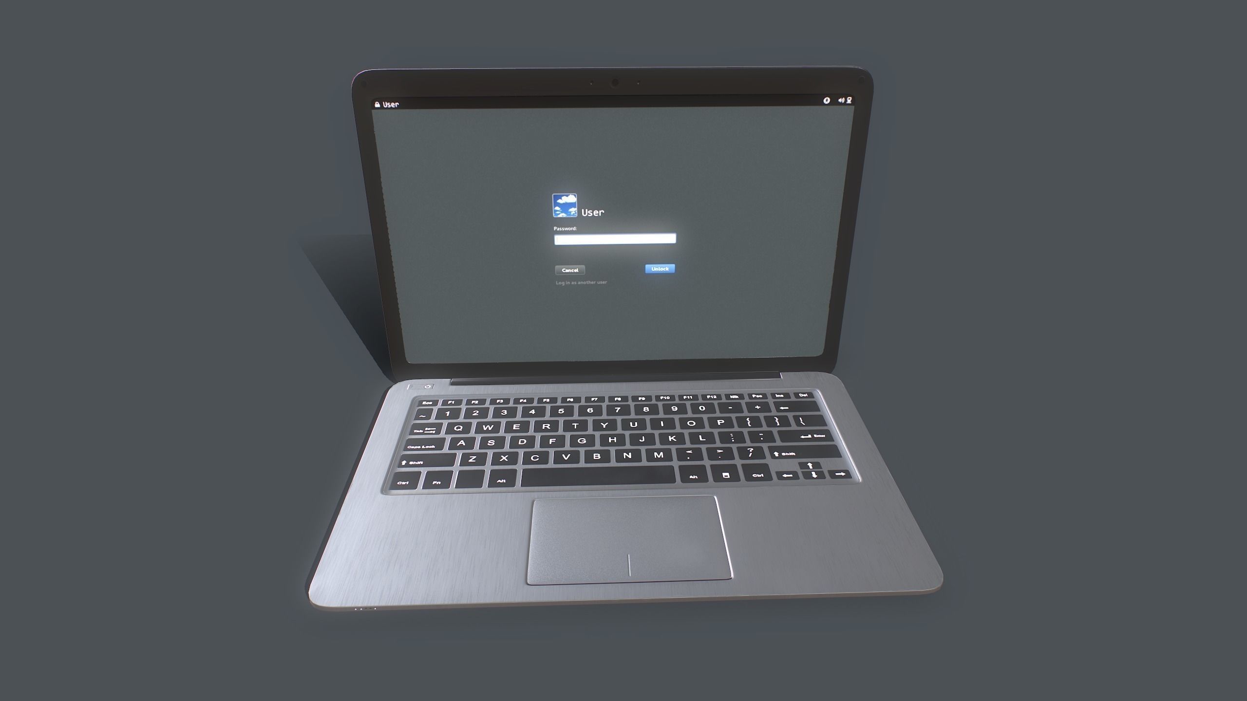 Laptop Low-poly 3D model_1