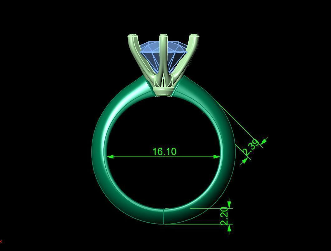 Diamond Ring 3D print model_4
