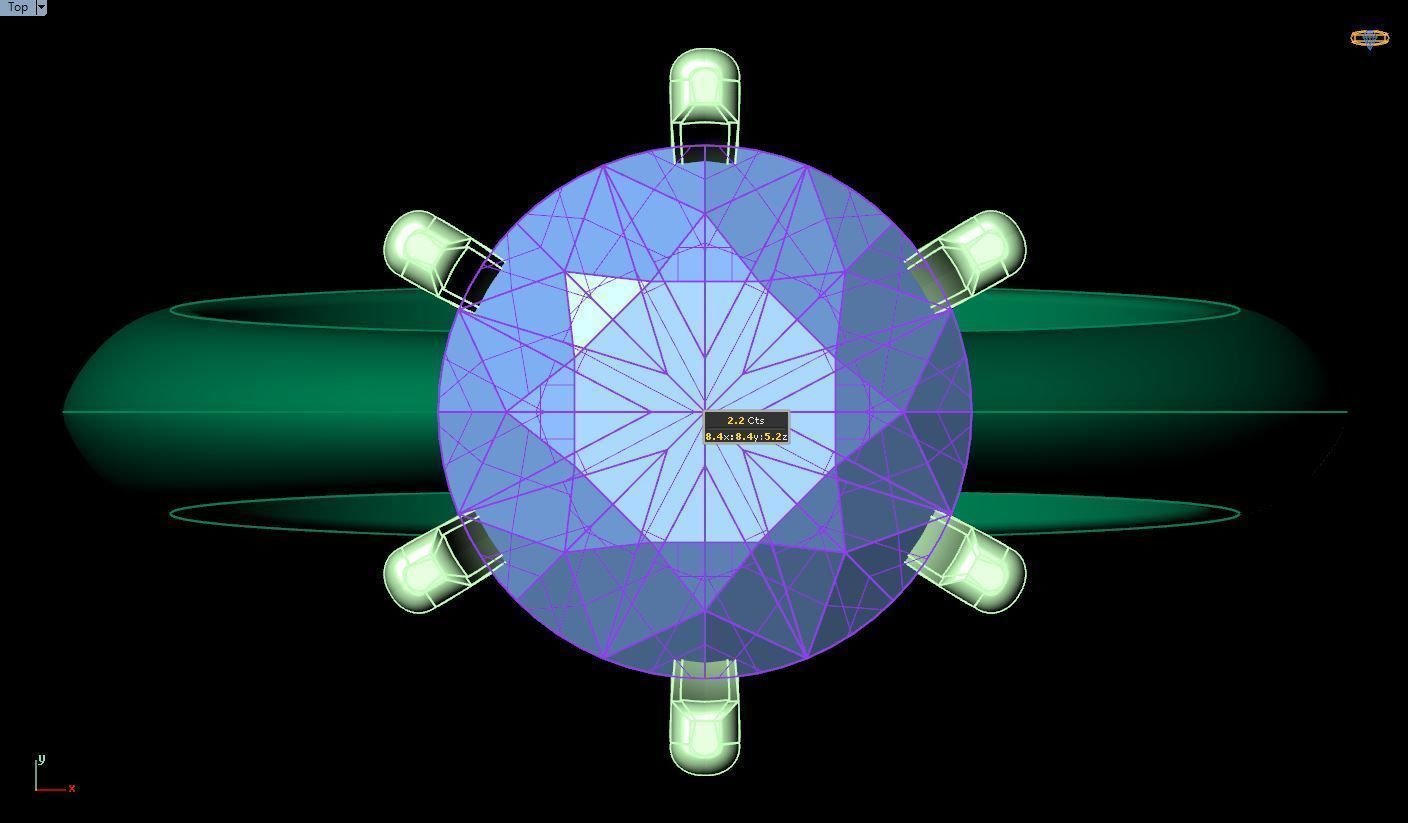 Diamond Ring 3D print model_3