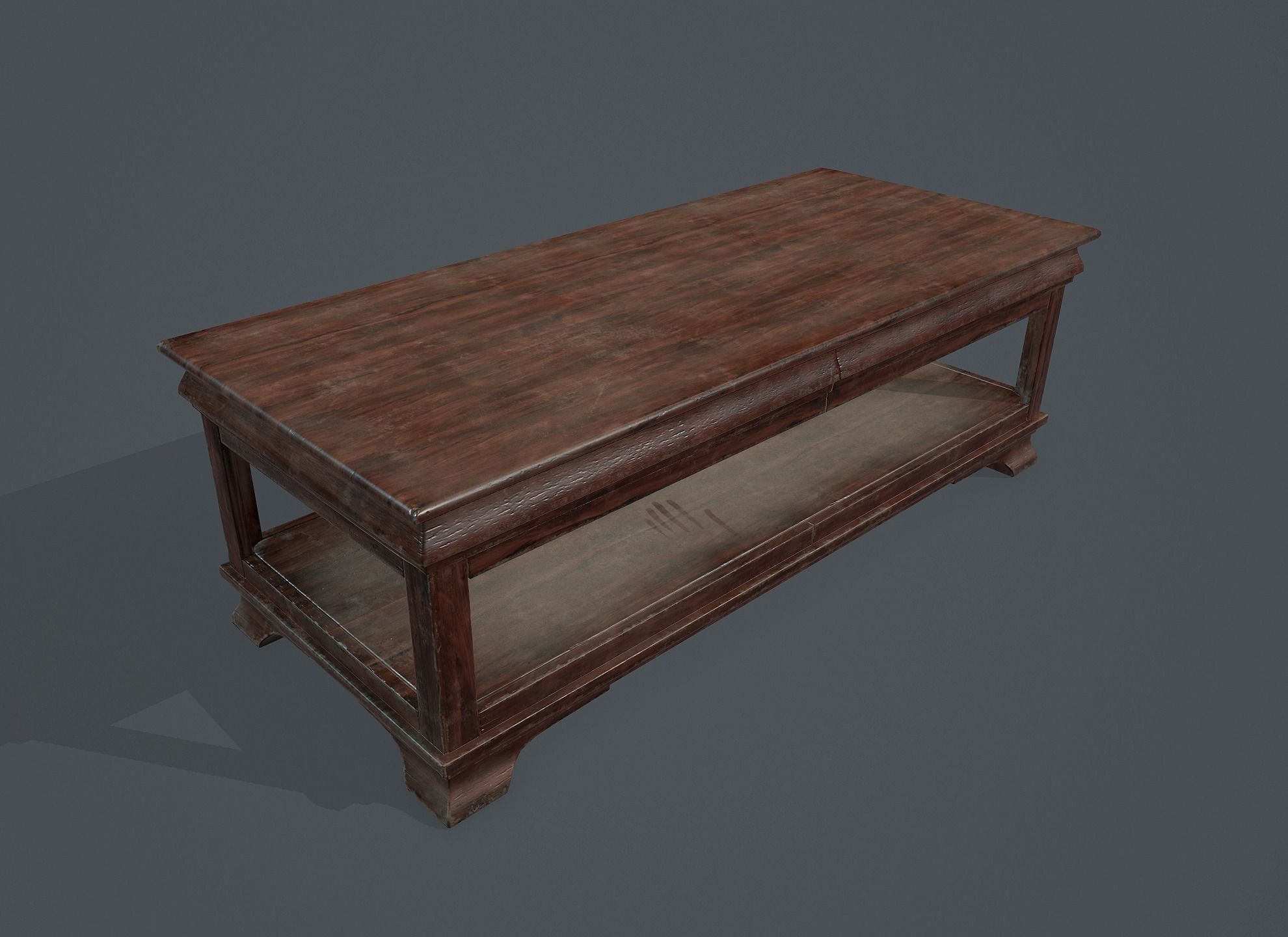 Table damage and fine Low-poly 3D model_0