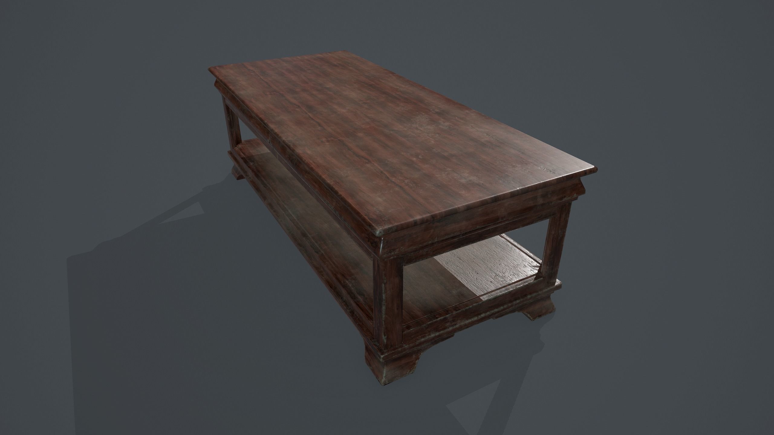 Table damage and fine Low-poly 3D model_5
