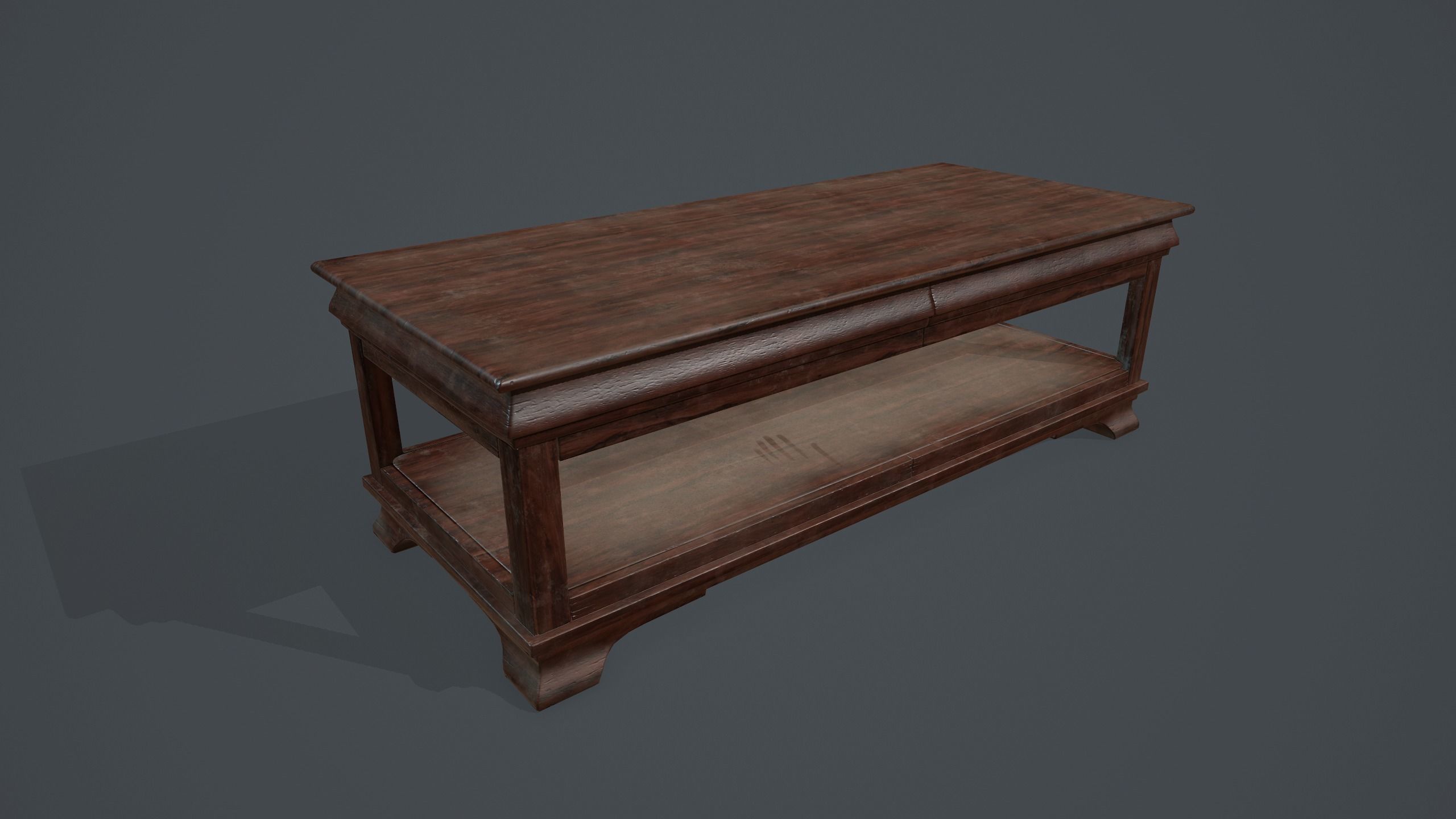 Table damage and fine Low-poly 3D model_6