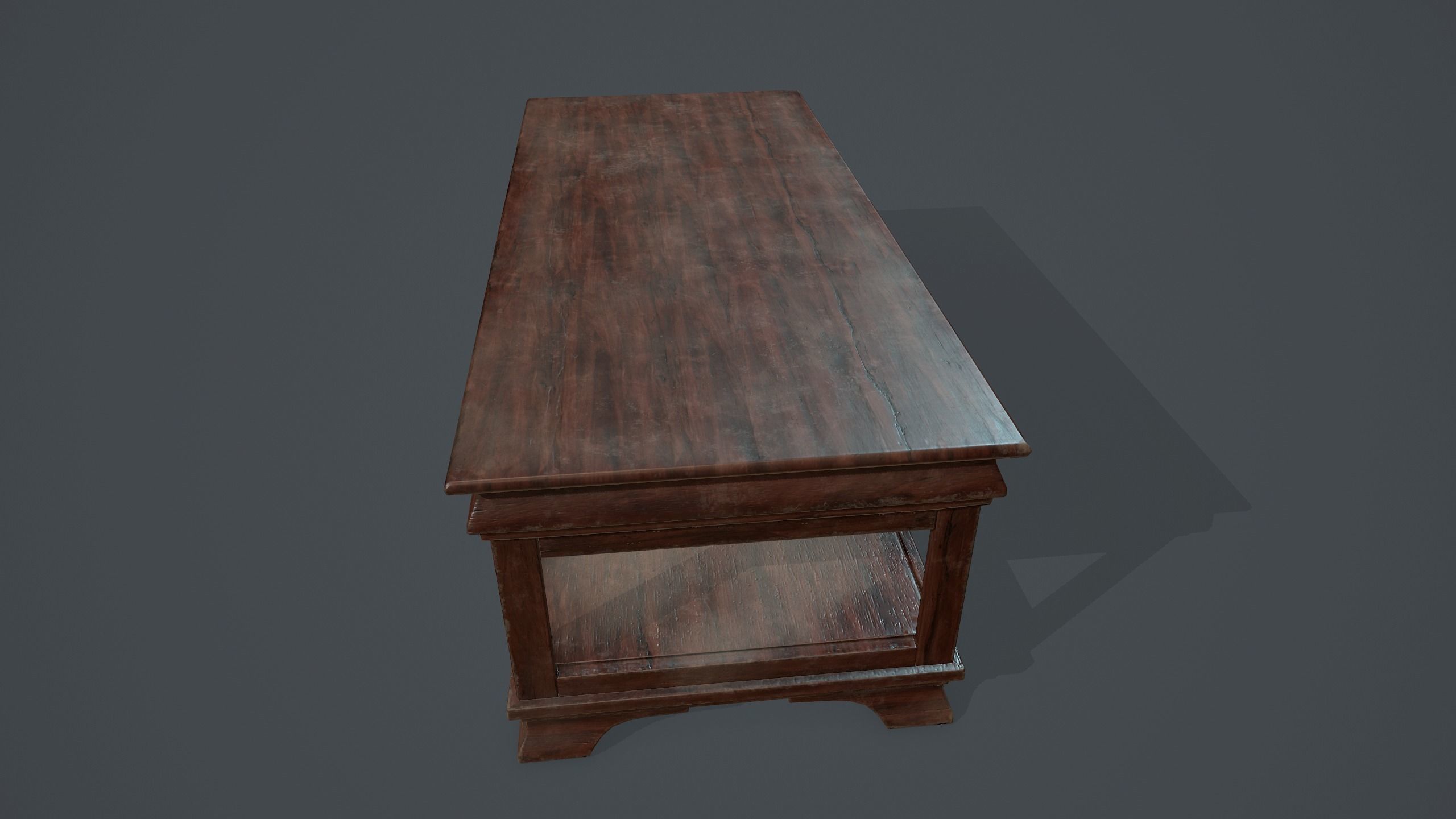 Table damage and fine Low-poly 3D model_2