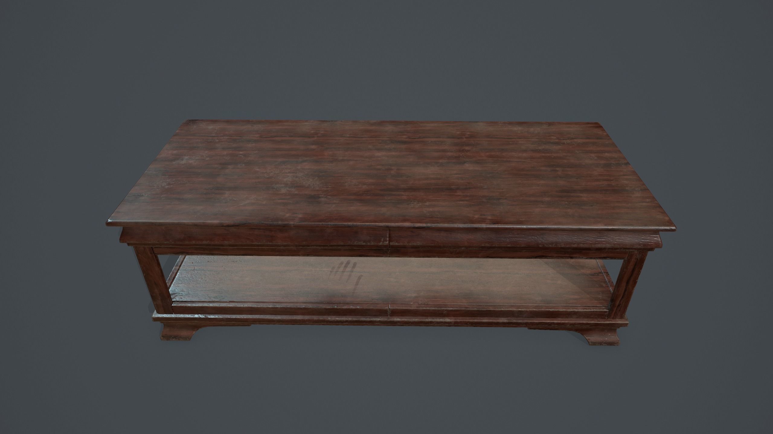 Table damage and fine Low-poly 3D model_1
