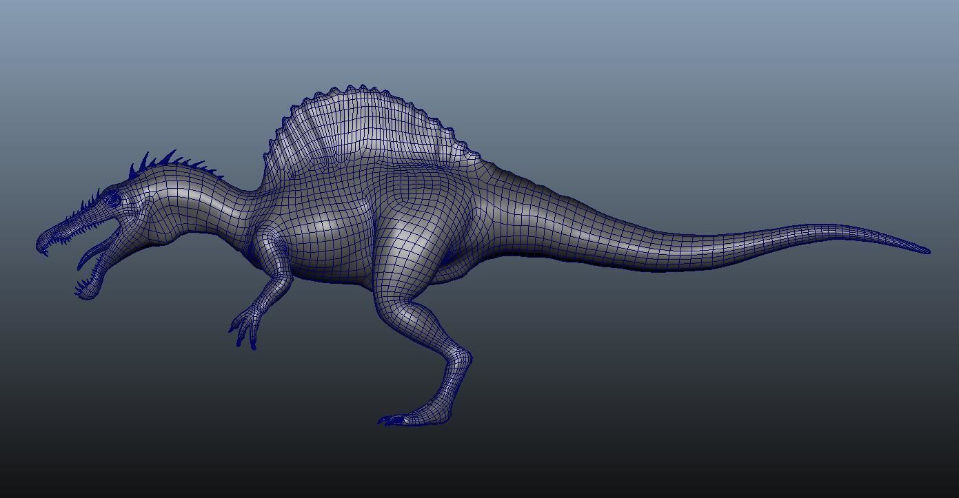 Spinosaurus dinosaur 3D model_9