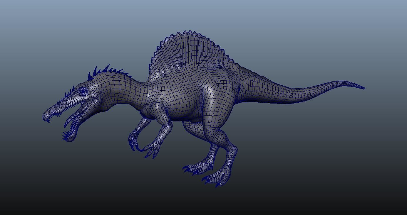Spinosaurus dinosaur 3D model_6