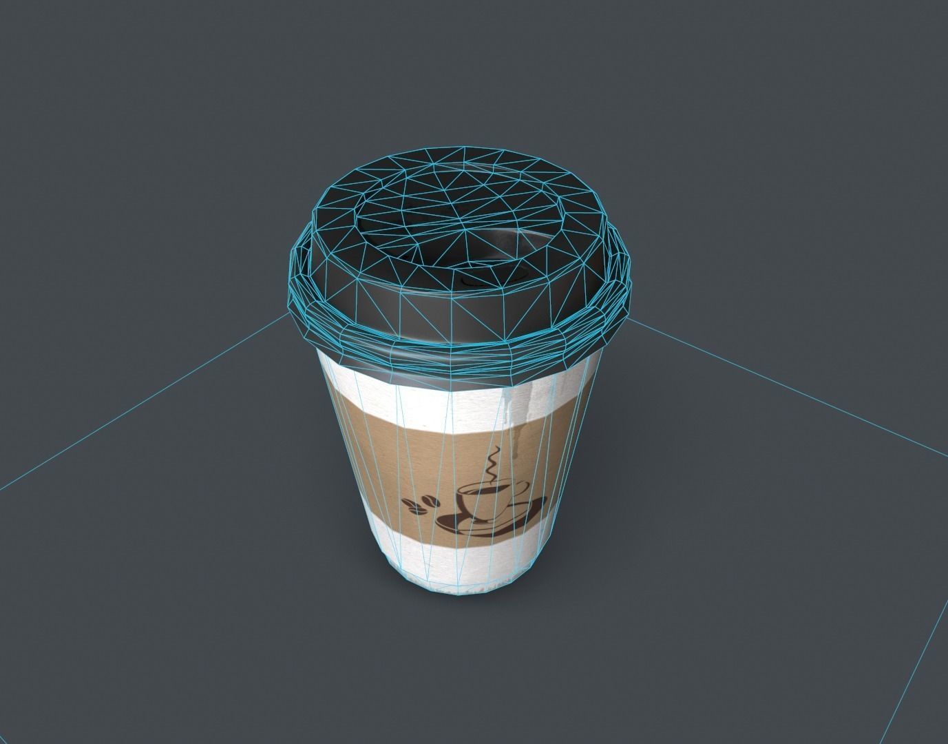 Paper cup coffee Free low-poly 3D model_2