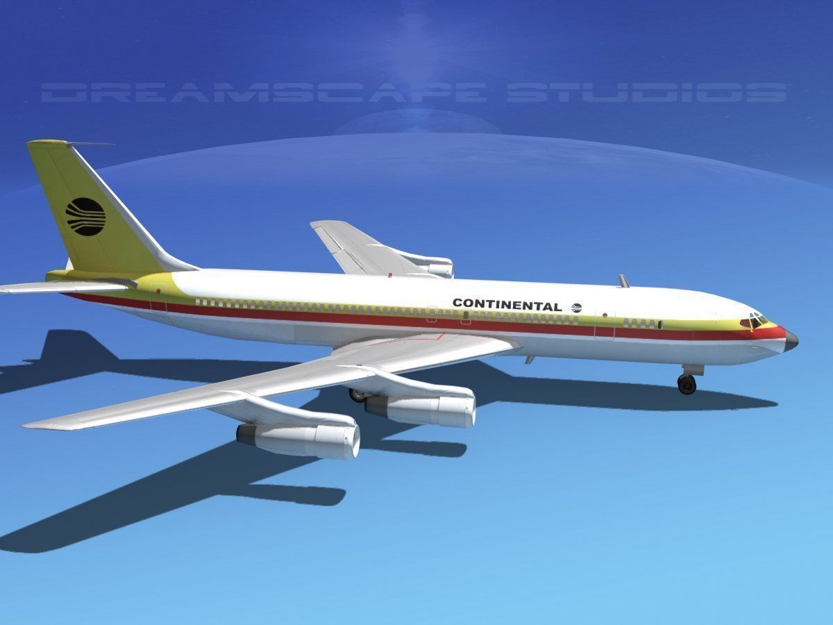 Boeing 707 Continental 3D model_7