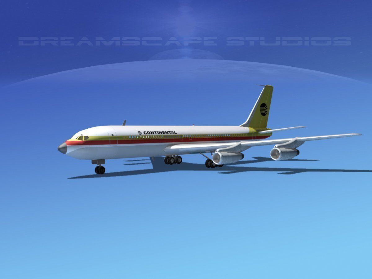 Boeing 707 Continental 3D model_1