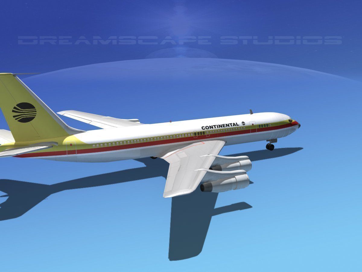 Boeing 707 Continental 3D model_6